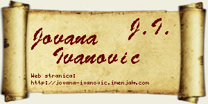 Jovana Ivanović vizit kartica